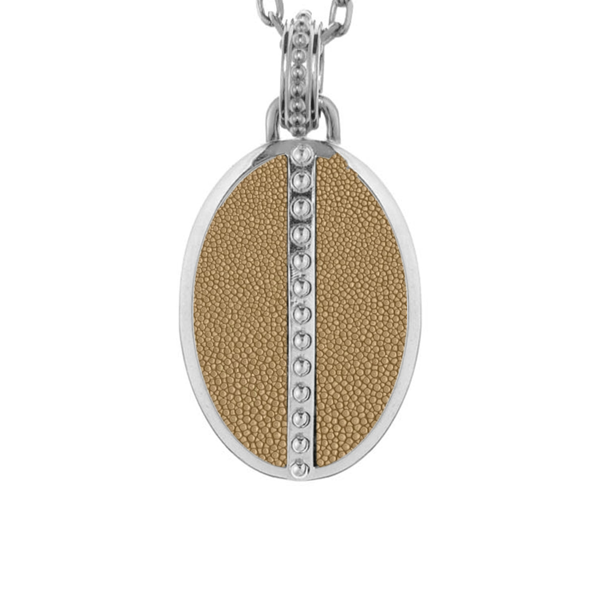 Ava White Gold Pendant  Shagreen