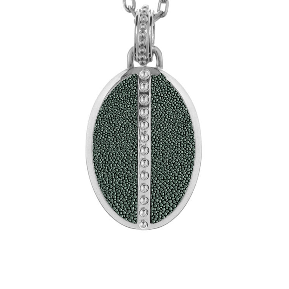 Ava White Gold Pendant  Shagreen
