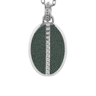 Ava White Gold Pendant  Shagreen
