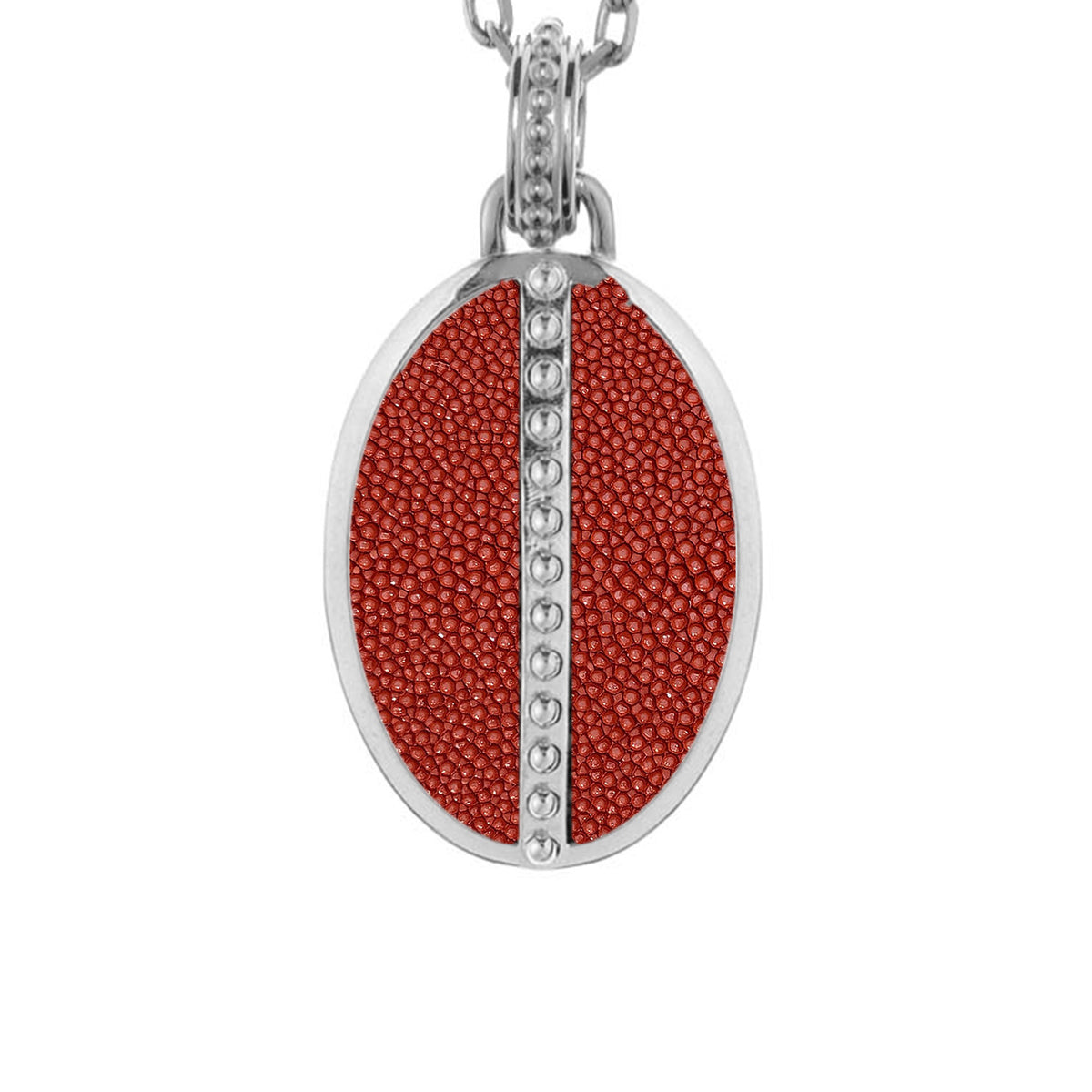 Ava White Gold Pendant  Shagreen