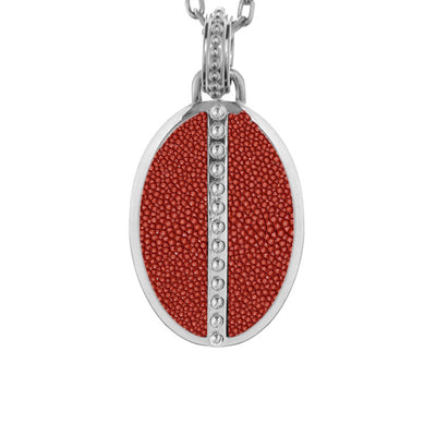 Ava White Gold Pendant  Shagreen