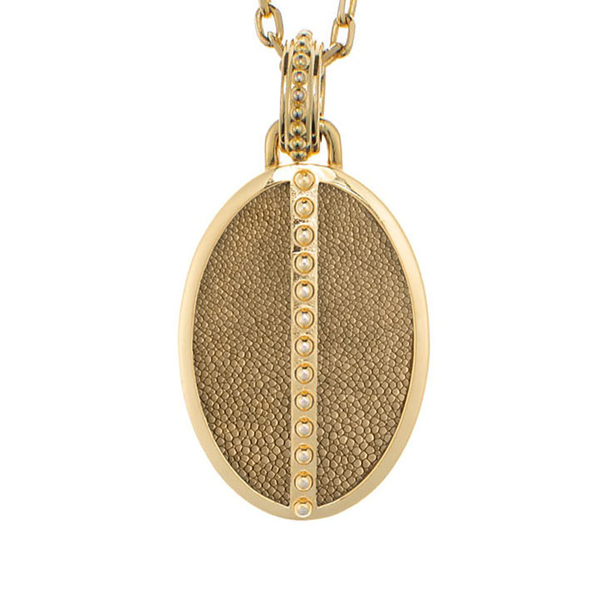 Ava Yellow Gold Pendant  Shagreen