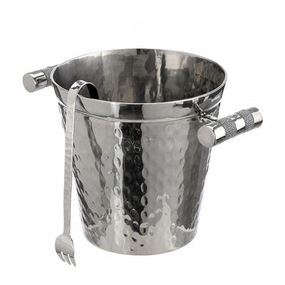 Hand Forged SS Ice Bucket Shagreen Inlay