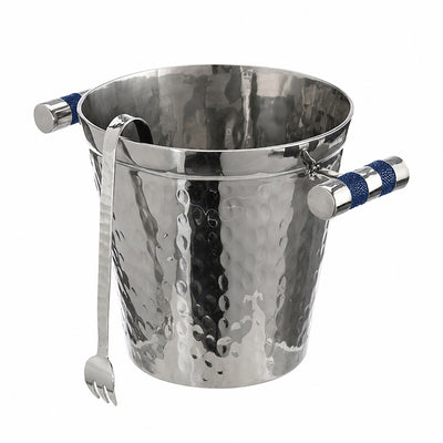 Hand Forged SS Ice Bucket Shagreen Inlay