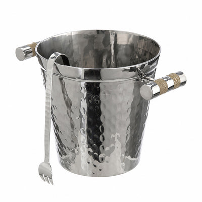 Hand Forged SS Ice Bucket Shagreen Inlay