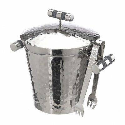 Forged SS Ice Bucket Top Shagreen Inlay