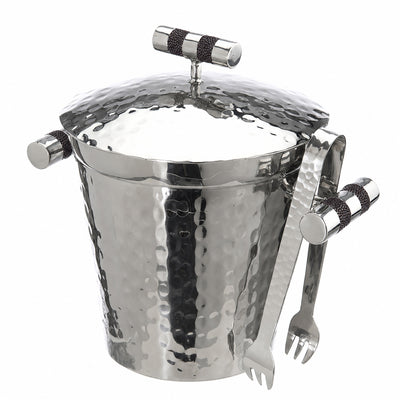 Forged SS Ice Bucket Top Shagreen Inlay