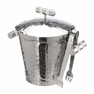 Forged SS Ice Bucket Top Shagreen Inlay