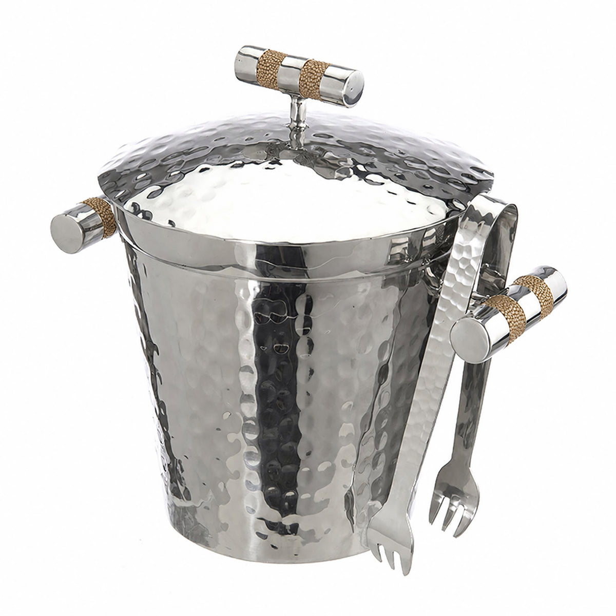 Forged SS Ice Bucket Top Shagreen Inlay
