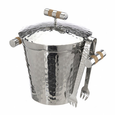Forged SS Ice Bucket Top Shagreen Inlay