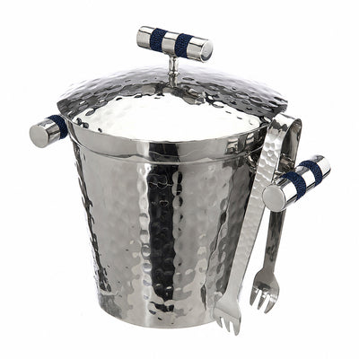 Forged SS Ice Bucket Top Shagreen Inlay