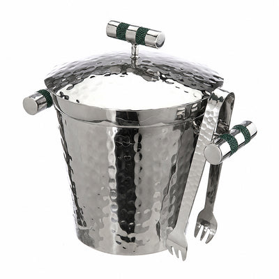 Forged SS Ice Bucket Top Shagreen Inlay