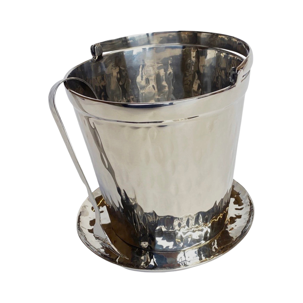 SSB22 Medium Stainless Steel Ice Pail Tongs Tray