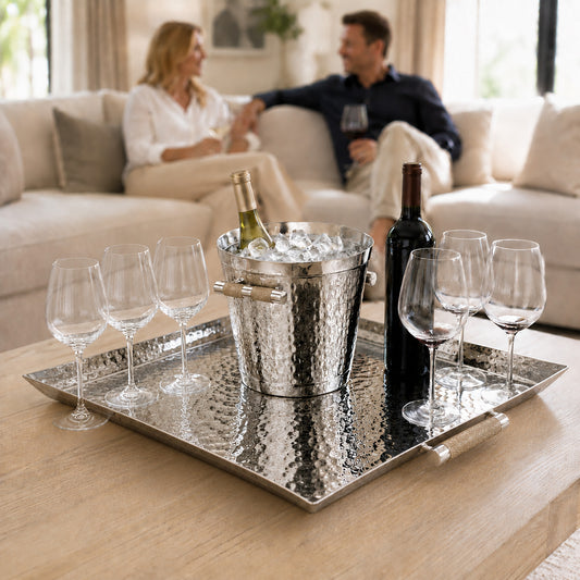 20 x 20 Forged Sq SS Tray Shagreen