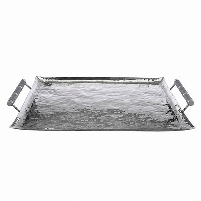 28 x 22 Forged SS Ottoman Tray Shagreen