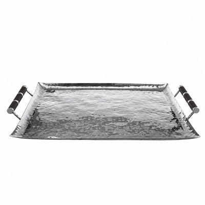 28 x 22 Forged SS Ottoman Tray Shagreen
