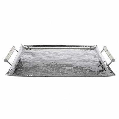 28 x 22 Forged SS Ottoman Tray Shagreen