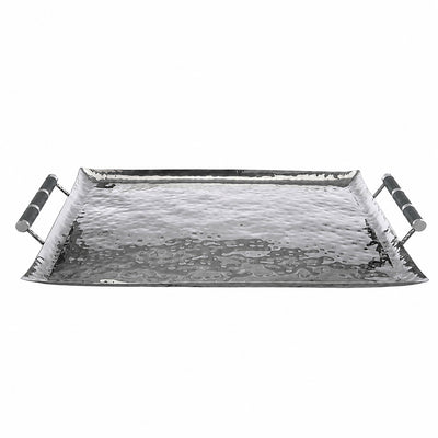 28 x 22 Forged SS Ottoman Tray Shagreen