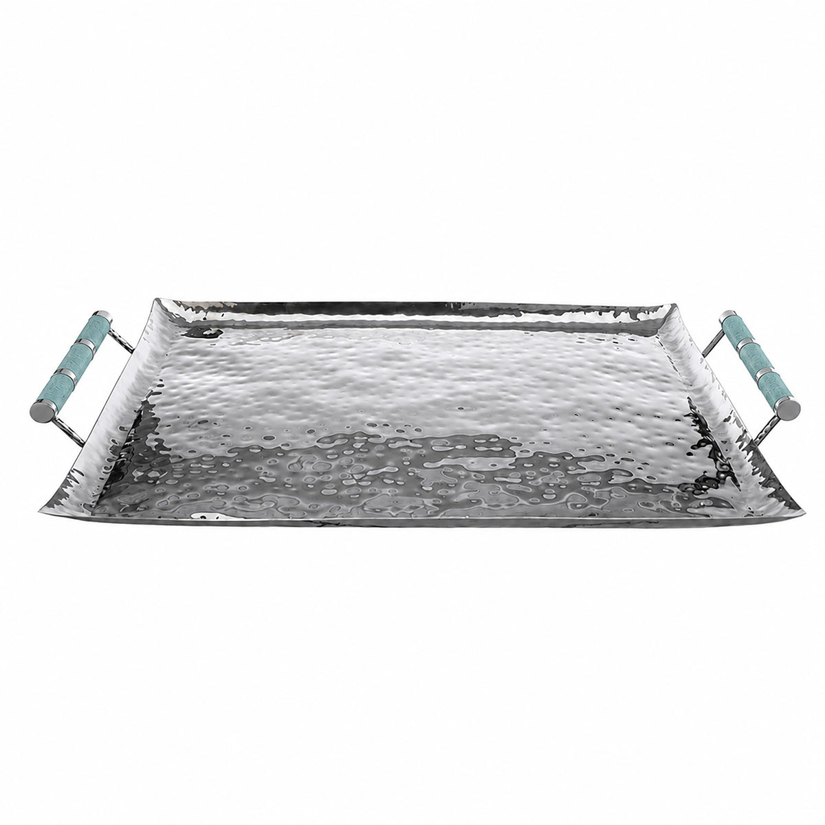 28 x 22 Forged SS Ottoman Tray Shagreen