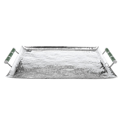 28 x 22 Forged SS Ottoman Tray Shagreen