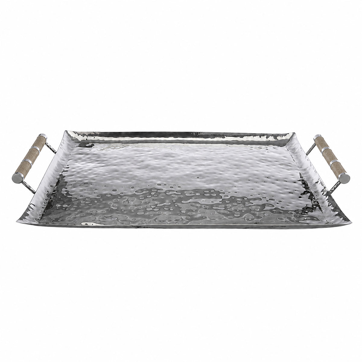 28 x 22 Forged SS Ottoman Tray Shagreen