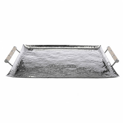 28 x 22 Forged SS Ottoman Tray Shagreen