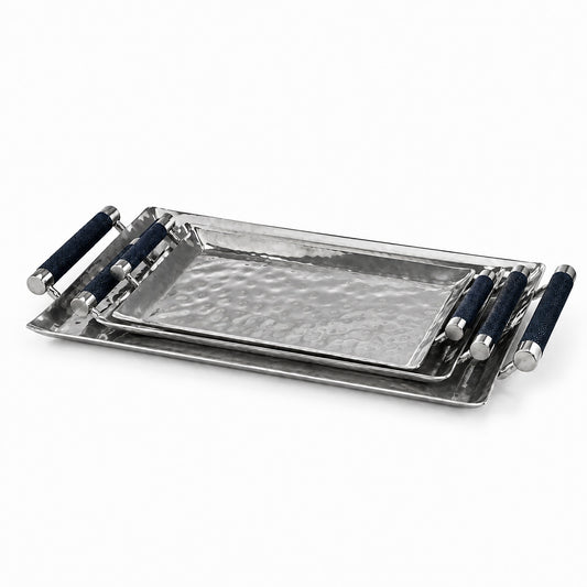 16 x 8 Forged SS Tray Shagreen Handles