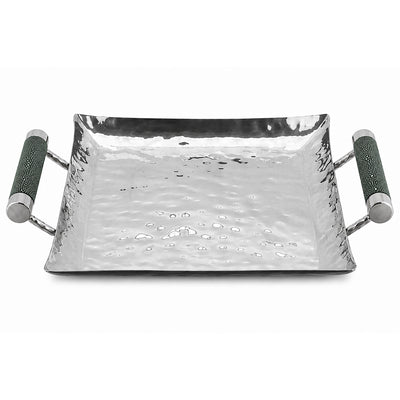 12 x 12 Hand Forged SS Sq Tray Shagreen