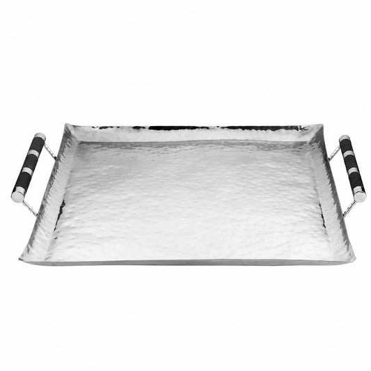 24 x 24 Forged SS Ottoman Tray Shagreen