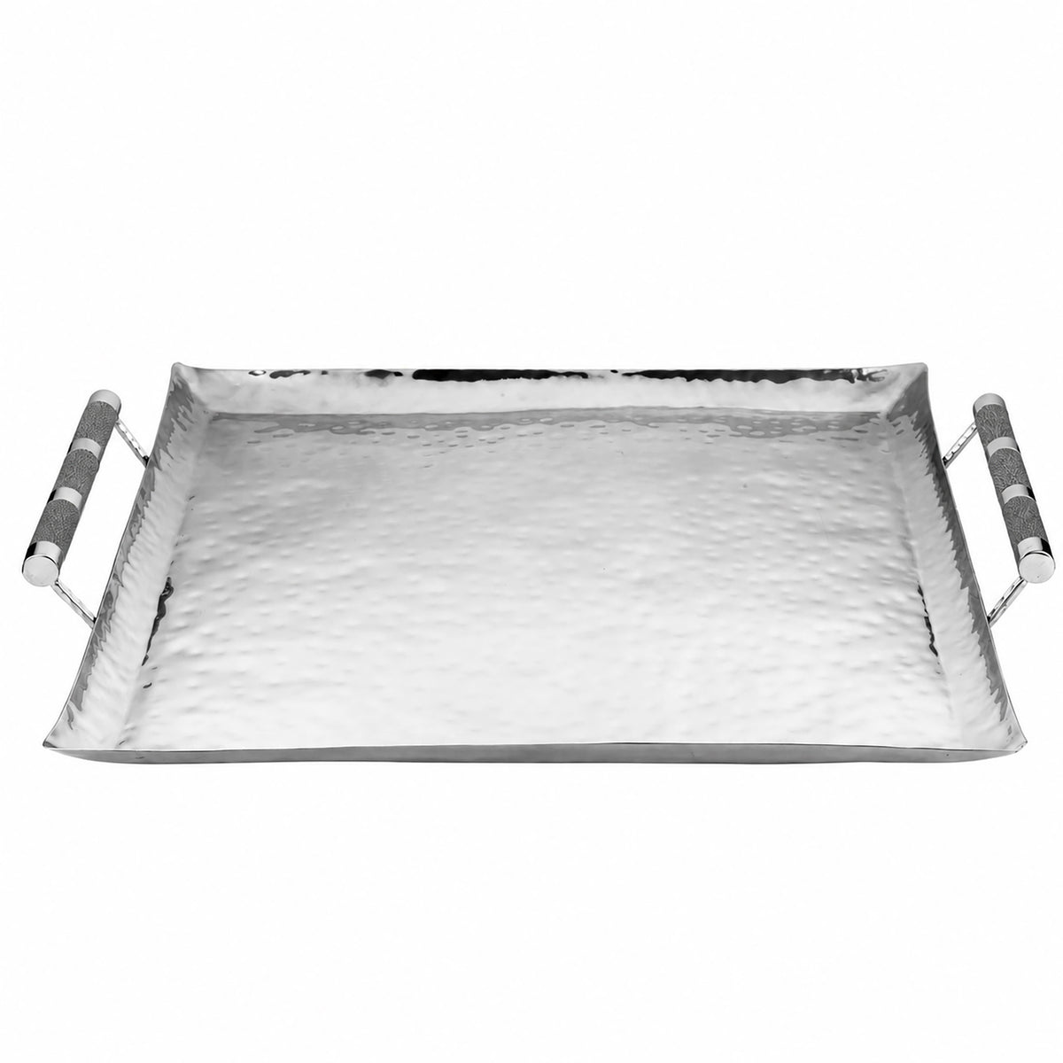 24 x 24 Forged SS Ottoman Tray Shagreen
