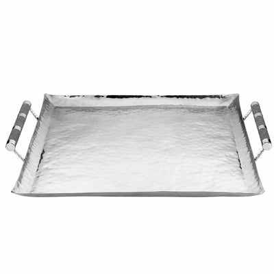 24 x 24 Forged SS Ottoman Tray Shagreen