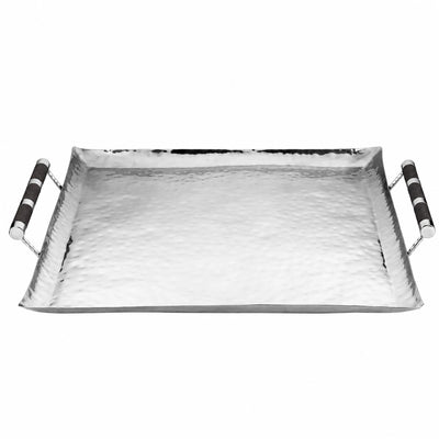 24 x 24 Forged SS Ottoman Tray Shagreen