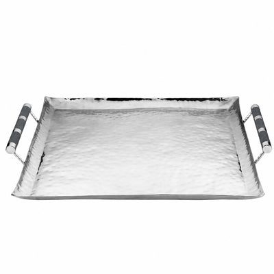 24 x 24 Forged SS Ottoman Tray Shagreen