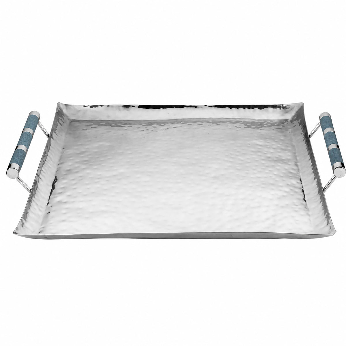 24 x 24 Forged SS Ottoman Tray Shagreen