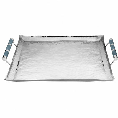 24 x 24 Forged SS Ottoman Tray Shagreen