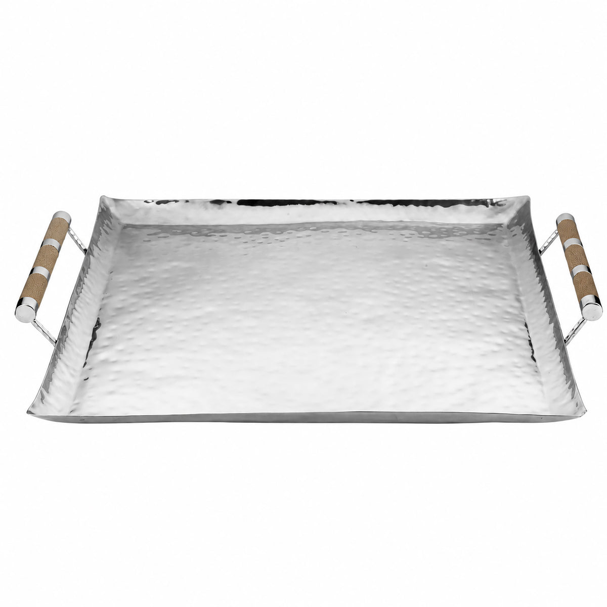 24 x 24 Forged SS Ottoman Tray Shagreen