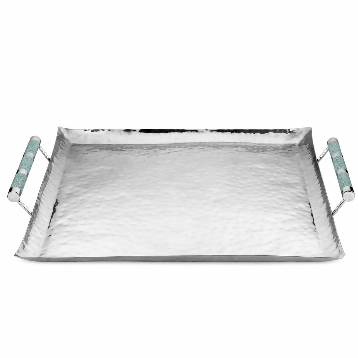 24 x 24 Forged SS Ottoman Tray Shagreen