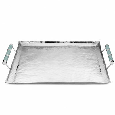 24 x 24 Forged SS Ottoman Tray Shagreen