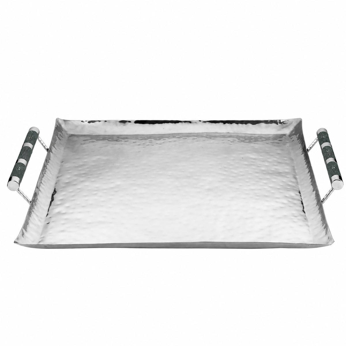 24 x 24 Forged SS Ottoman Tray Shagreen