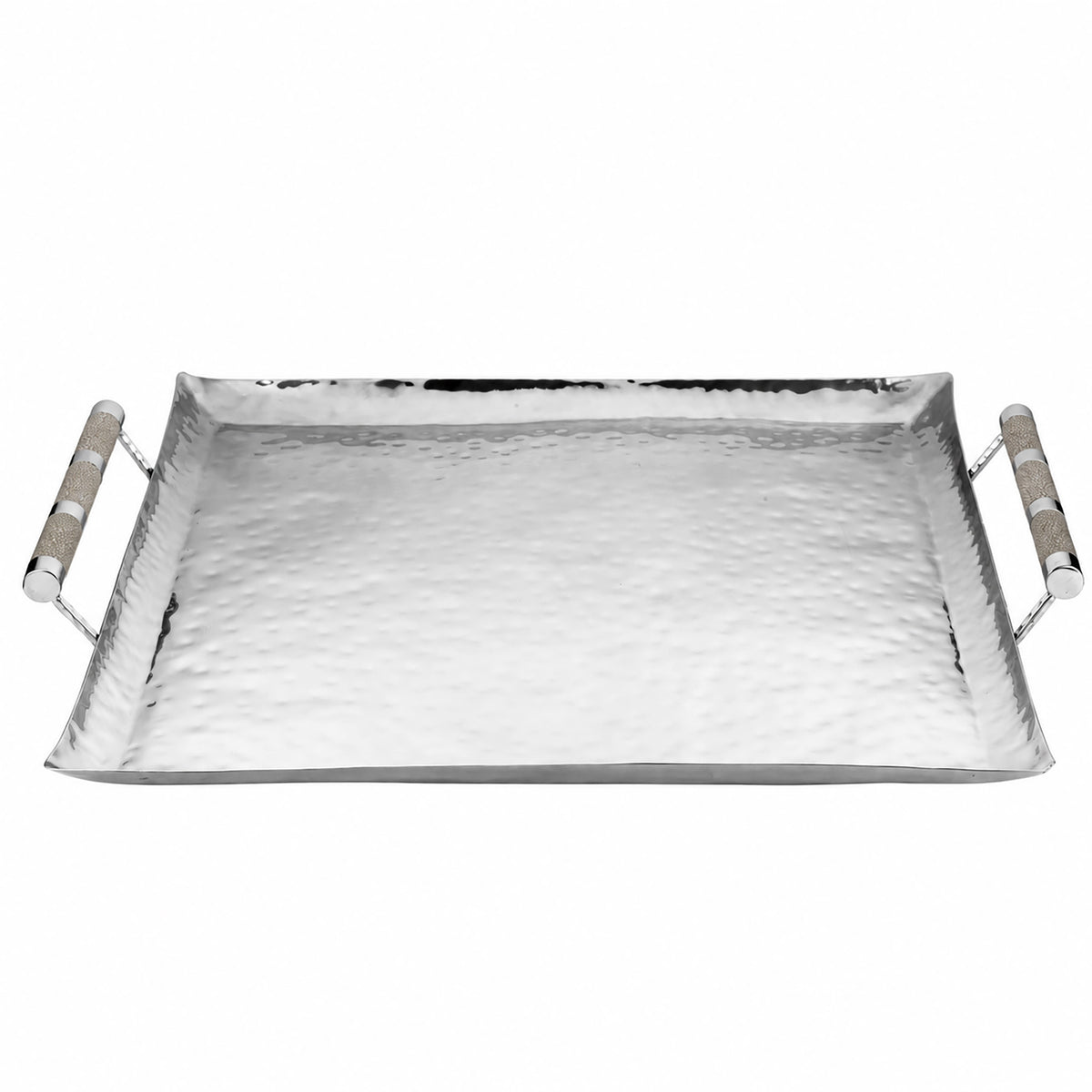 24 x 24 Forged SS Ottoman Tray Shagreen