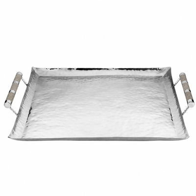 24 x 24 Forged SS Ottoman Tray Shagreen
