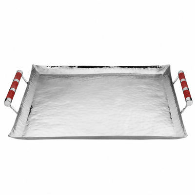 24 x 24 Forged SS Ottoman Tray Shagreen