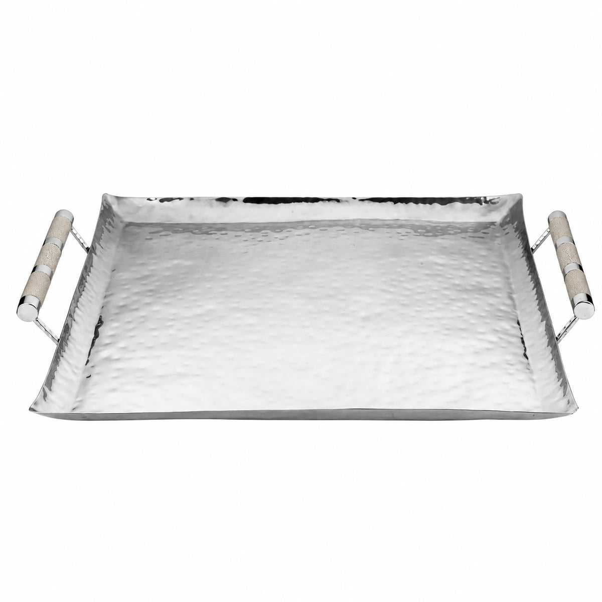 24 x 24 Forged SS Ottoman Tray Shagreen