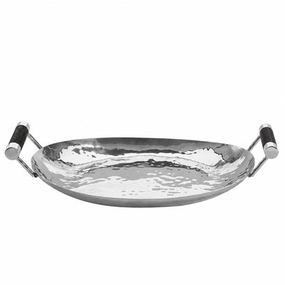 15 in Hand Forged SS Oval Tray Shagreen