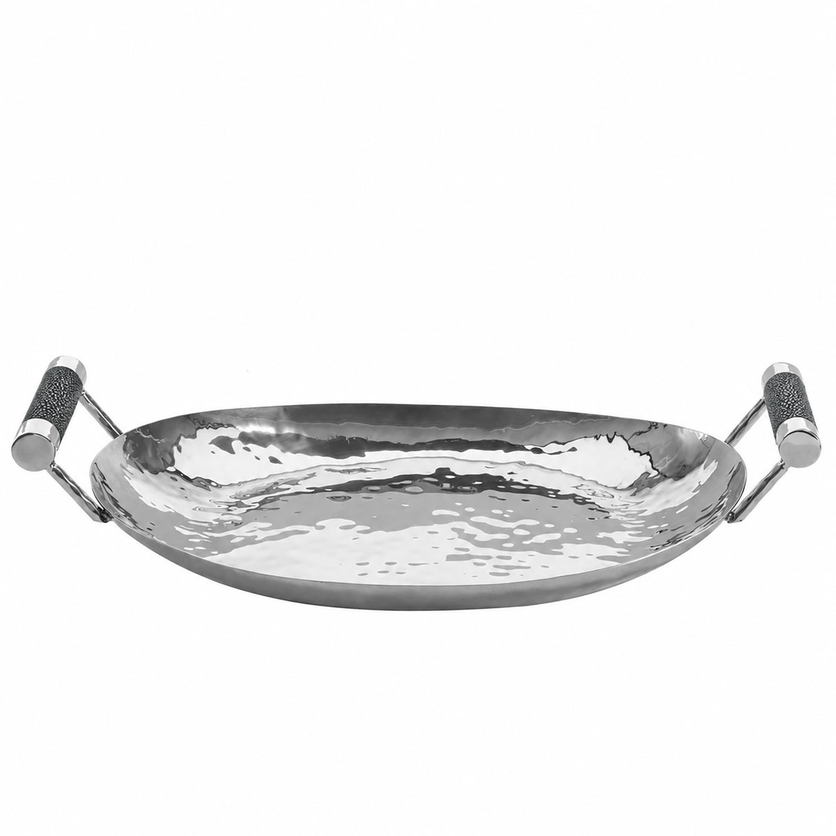 15 in Hand Forged SS Oval Tray Shagreen