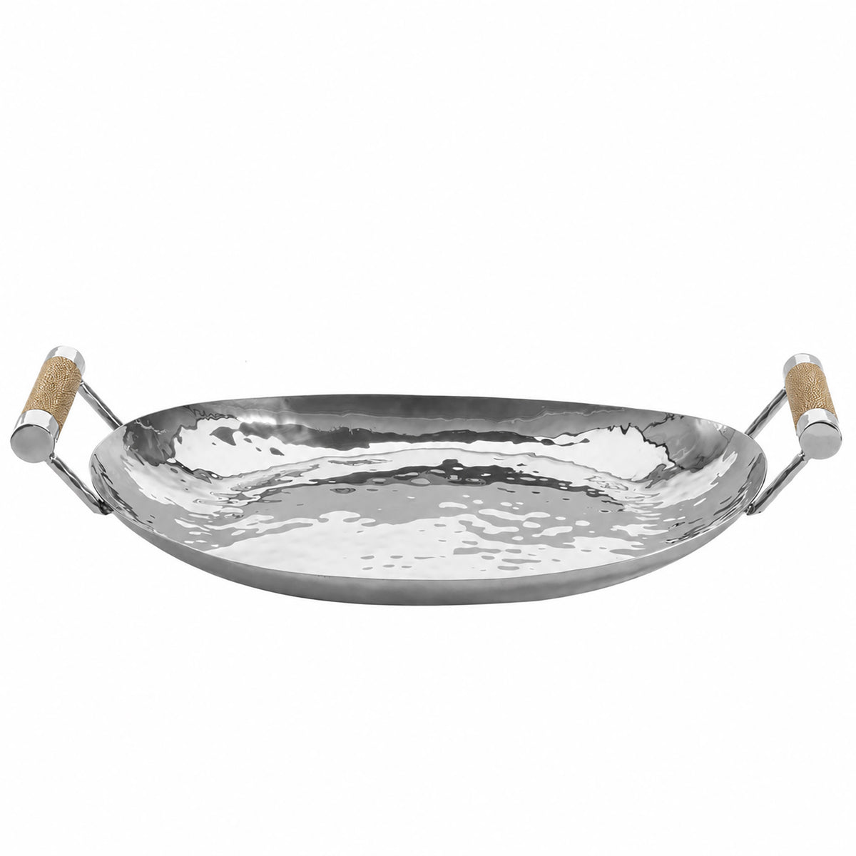 15 in Hand Forged SS Oval Tray Shagreen