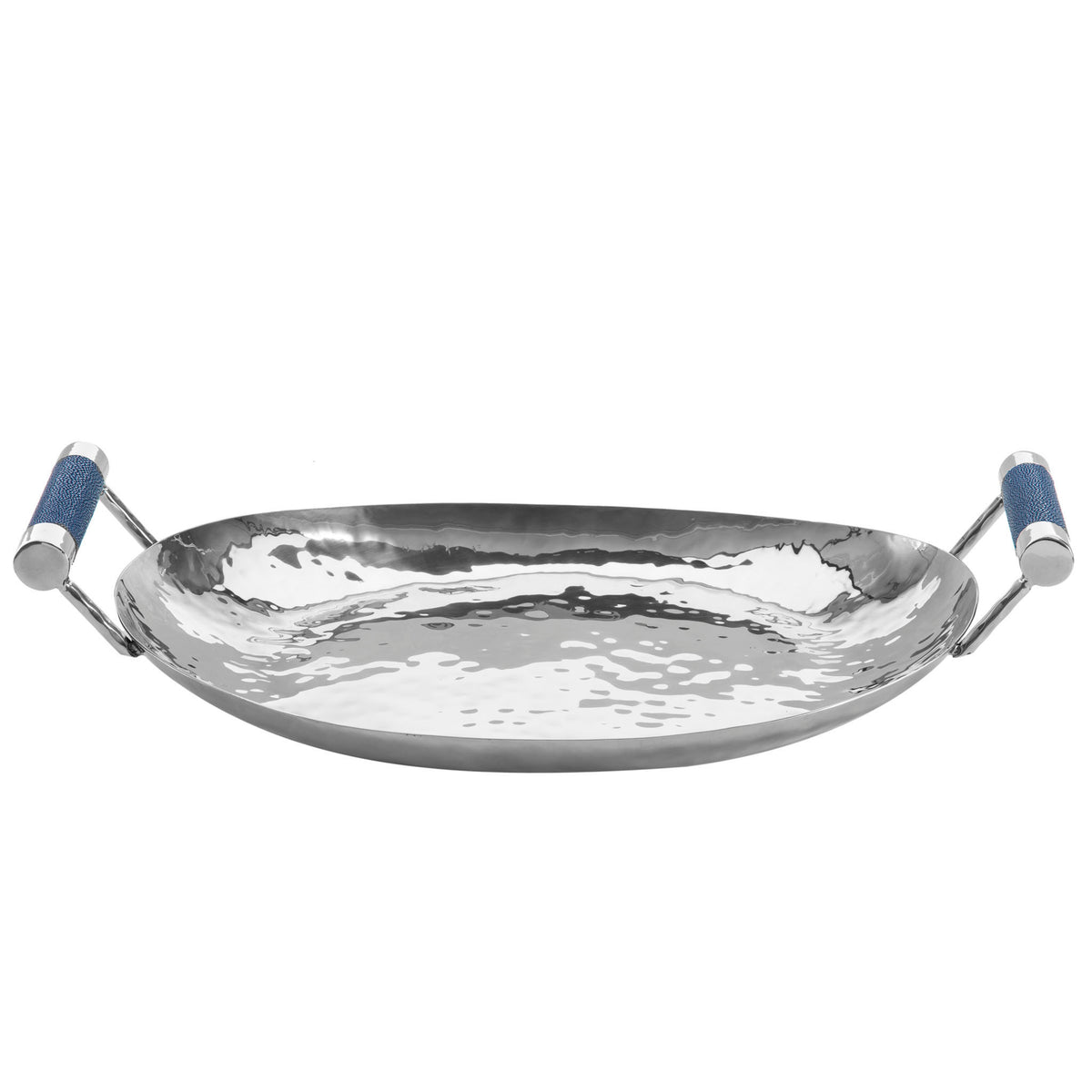 15 in Hand Forged SS Oval Tray Shagreen