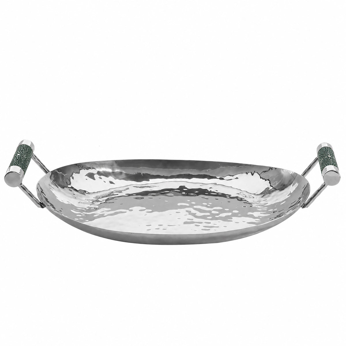 15 in Hand Forged SS Oval Tray Shagreen
