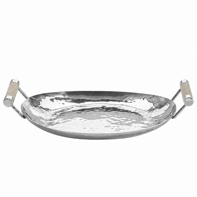 15 in Hand Forged SS Oval Tray Shagreen