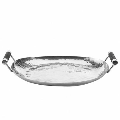 18 Hand Forged SS Oval Tray Shagreen